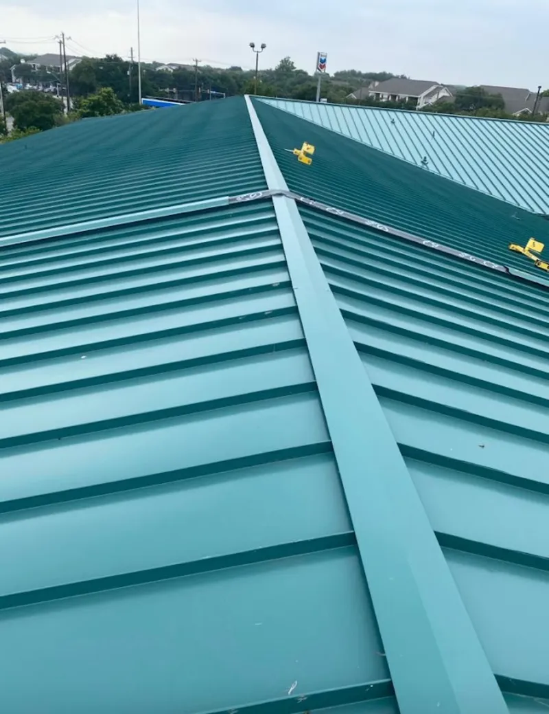 Green commercial metal roof ridge and valley for Metal Roof Repair in Lewisboro